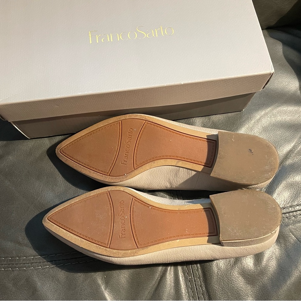 Franco Sarto Cream Flats Elegant Loafers - Picture 3 of 7
